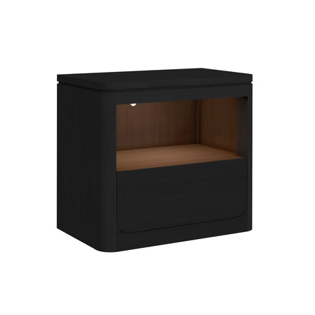 Rosalie Nightstand with USB and LED in Black - Tampa Furniture Outlet