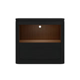 Rosalie Nightstand with USB and LED in Black - Tampa Furniture Outlet
