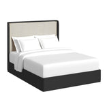 Rosalie Queen UPH Bed in Black - Tampa Furniture Outlet