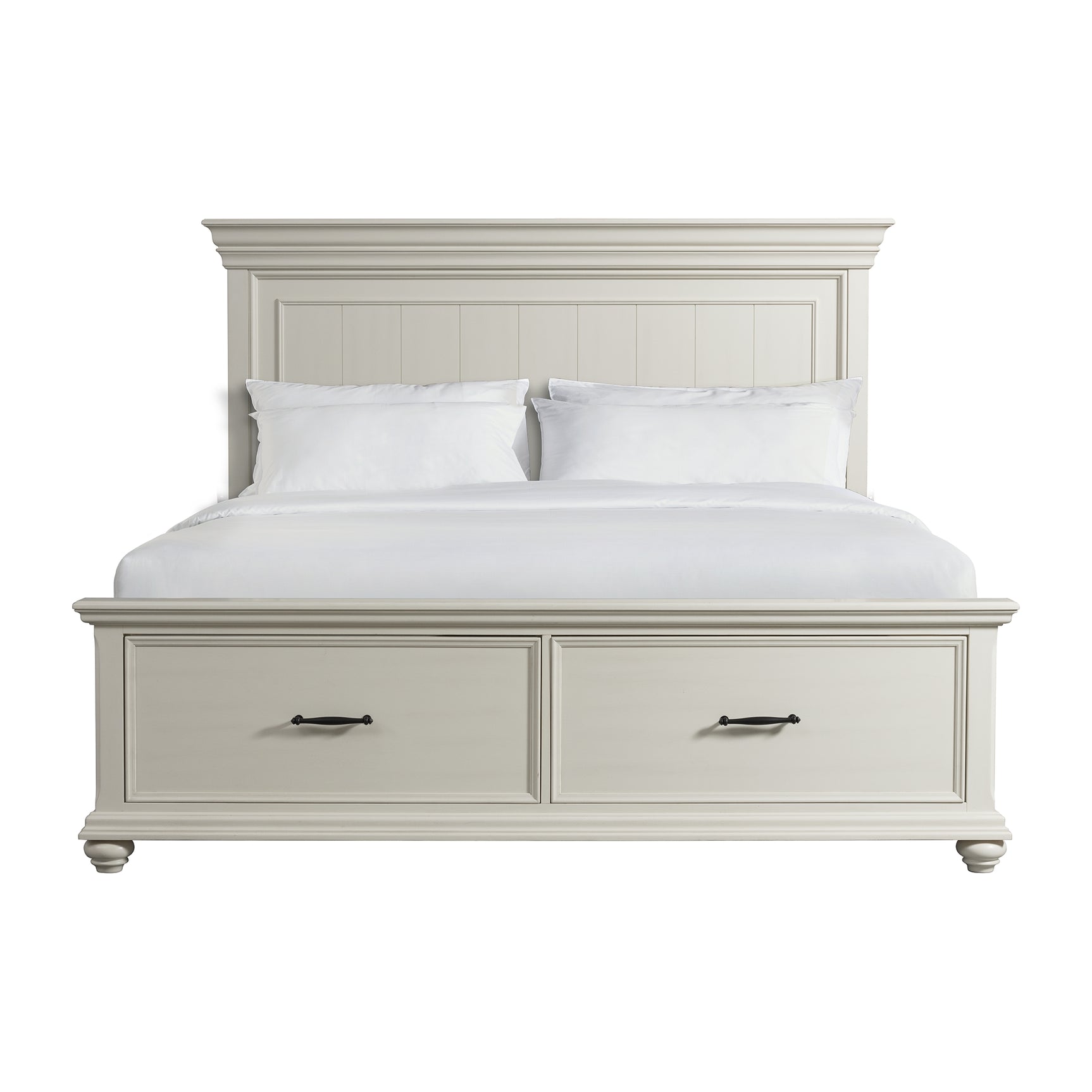 Slater King Bed in Antique White - Tampa Furniture Outlet