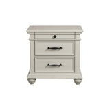 Slater Nightstand w/USB in Antique White - Tampa Furniture Outlet