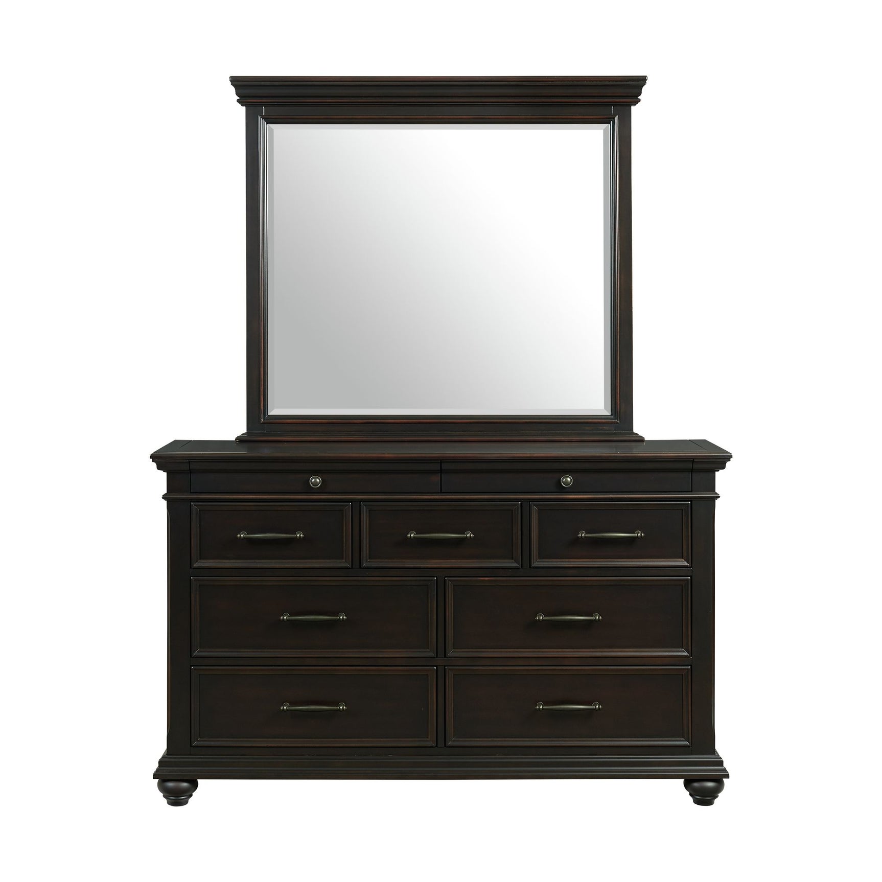 Slater Dresser & Mirror Set Black - Tampa Furniture Outlet