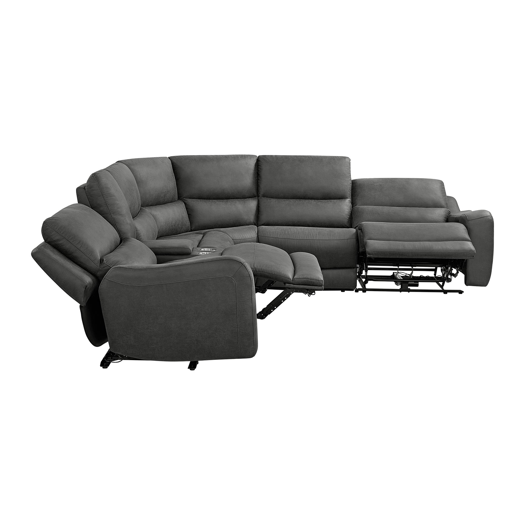 Saber Modular RHF Power Motion Recliner in Texas Granite - Tampa Furniture Outlet