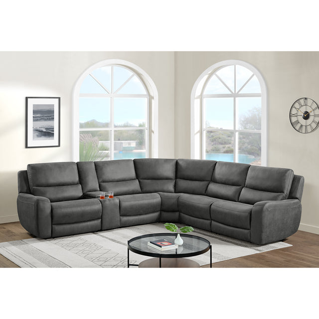 Saber Modular RHF Power Motion Recliner in Texas Granite – SKU U-13780-10590-155P | Elements