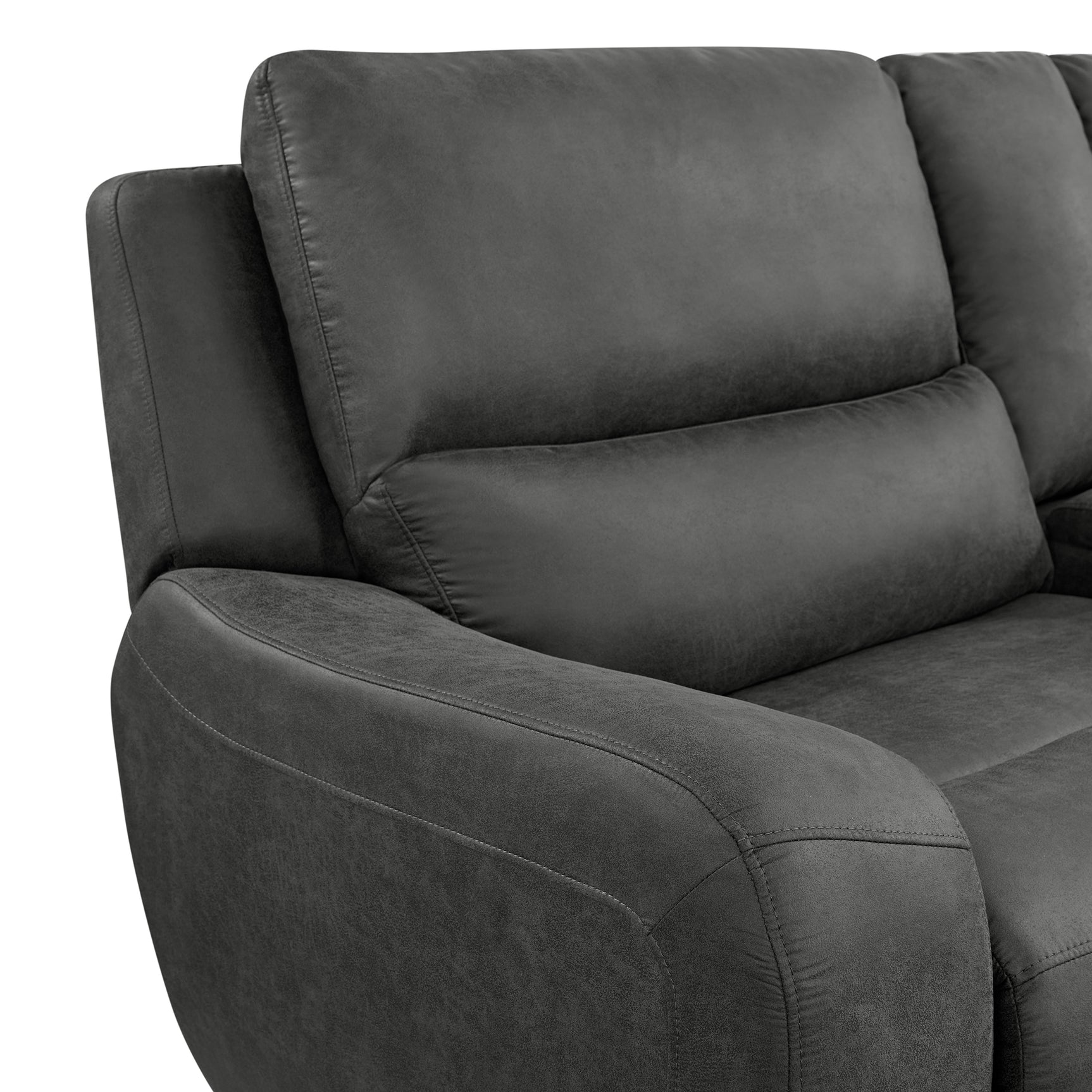 Saber Modular RHF Power Motion Recliner in Texas Granite - Tampa Furniture Outlet