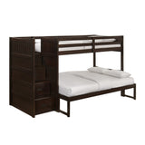 Sami Twin Over Full Step Bunk with Left HB in Espresso - Tampa Furniture Outlet
