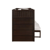 Sami Twin Over Full Step Bunk with Left HB in Espresso - Tampa Furniture Outlet