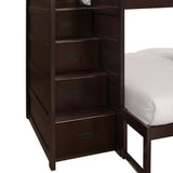 Sami Twin Over Full Step Bunk with Left HB in Espresso - Tampa Furniture Outlet