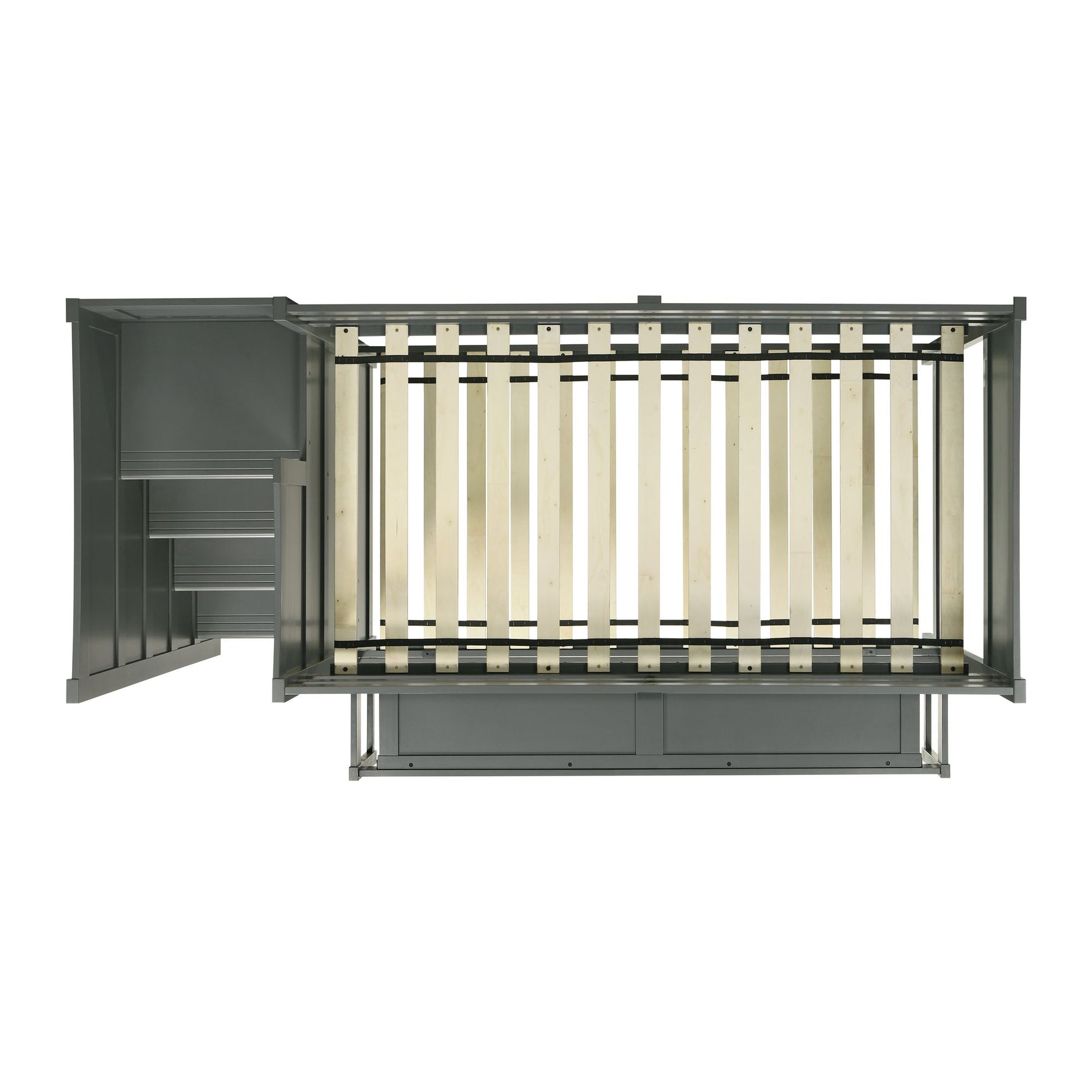 Sami Twin Over Full Step Bunk with Left HB in Grey - Tampa Furniture Outlet