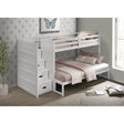 Sami Twin Over Full Step Bunk with Left HB in White – SKU SM750TFBL | Elements