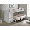 Sami Twin Over Full Step Bunk with Left HB in White – SKU SM750TFBL | Elements