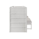 Sami Twin Over Full Step Bunk with Left HB in White - Tampa Furniture Outlet