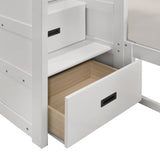 Sami Twin Over Full Step Bunk with Left HB in White - Tampa Furniture Outlet