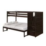 Sami Twin Over Full Step Bunk with Right HB in Espresso - Tampa Furniture Outlet