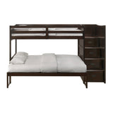 Sami Twin Over Full Step Bunk with Right HB in Espresso - Tampa Furniture Outlet