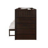 Sami Twin Over Full Step Bunk with Right HB in Espresso - Tampa Furniture Outlet