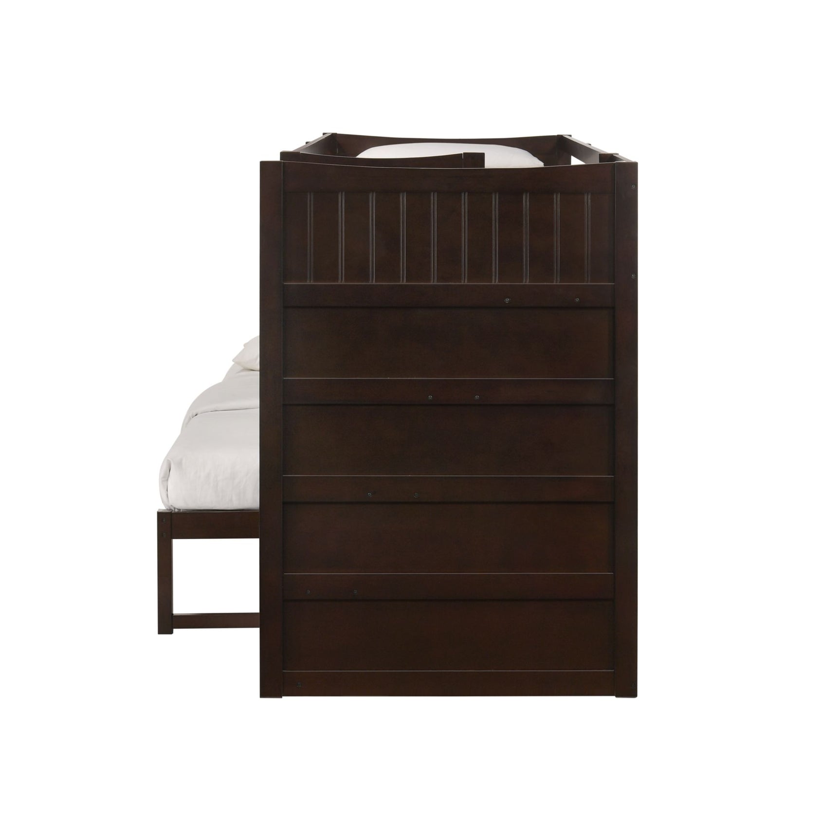 Sami Twin Over Full Step Bunk with Right HB in Espresso - Tampa Furniture Outlet