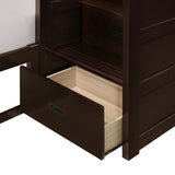 Sami Twin Over Full Step Bunk with Right HB in Espresso - Tampa Furniture Outlet