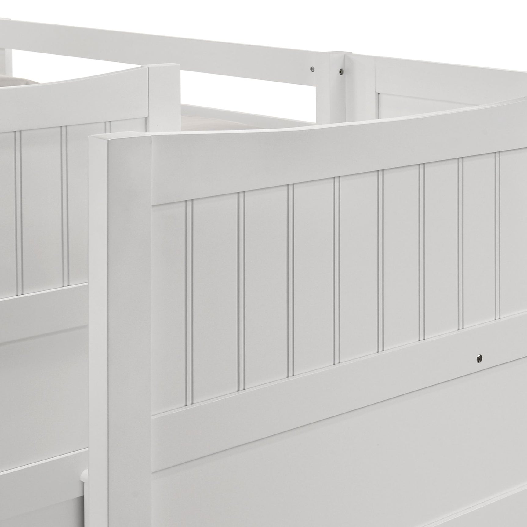 Sami Twin Over Twin Step Bunk with Right HB in White - Tampa Furniture Outlet