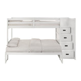Sami Twin Over Full Step Bunk with Right HB in White - Tampa Furniture Outlet