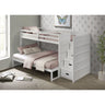 Sami Twin Over Full Step Bunk with Right HB in White – SKU SM750TFBR | Elements