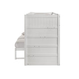 Sami Twin Over Full Step Bunk with Right HB in White - Tampa Furniture Outlet