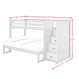 Sami Twin Over Full Step Bunk with Right HB in Espresso