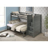 Sami Twin Over Full Step Bunk with Right HB in Grey – SKU SM350TFBR | Elements