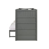 Sami Twin Over Full Step Bunk with Right HB in Grey - Tampa Furniture Outlet