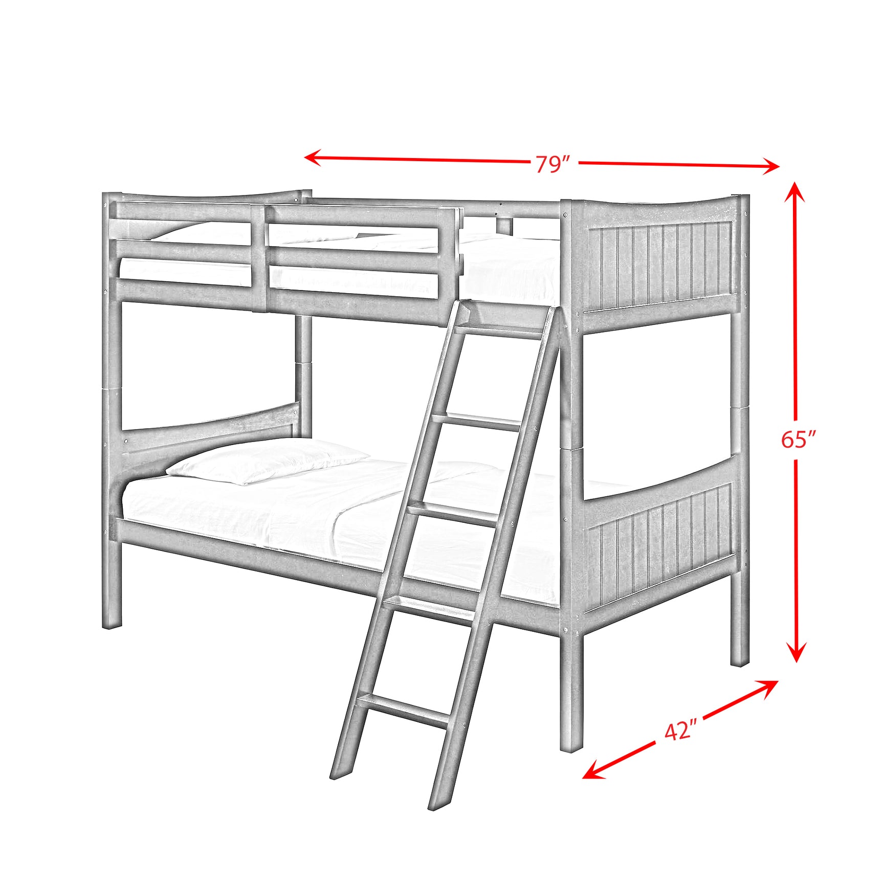 Sami Twin Over Twin Bunk Grey - Tampa Furniture Outlet