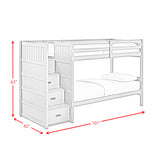 Sami Twin Over Twin Step Bunk with Left HB in Espresso