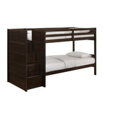 Sami Twin Over Twin Step Bunk with Left HB in Espresso - Tampa Furniture Outlet
