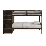 Sami Twin Over Twin Step Bunk with Left HB in Espresso - Tampa Furniture Outlet