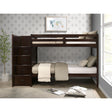 Sami Twin Over Twin Step Bunk with Left HB in Espresso – SKU SM550TTBL | Elements