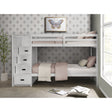 Sami Twin Over Twin Step Bunk with Left HB in White – SKU SM750TTBL | Elements