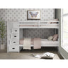 Sami Twin Over Twin Step Bunk with Left HB in White – SKU SM750TTBL | Elements