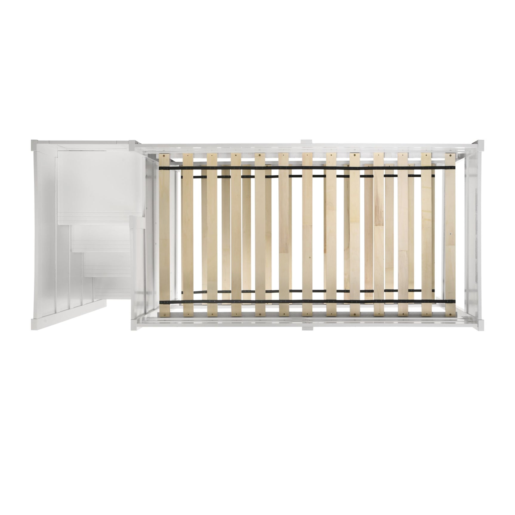 Sami Twin Over Twin Step Bunk with Left HB in White - Tampa Furniture Outlet