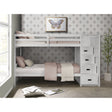 Sami Twin Over Twin Step Bunk with Right HB in White – SKU SM750TTBR | Elements