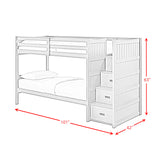 Sami Twin Over Twin Step Bunk with Right HB in White