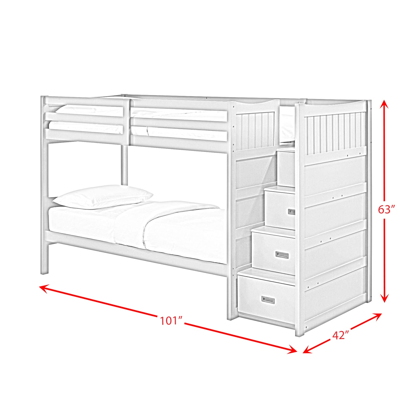 Sami Twin Over Twin Step Bunk with Right HB in Espresso