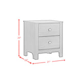 Sami Youth 2-Drawer Nightstand in White