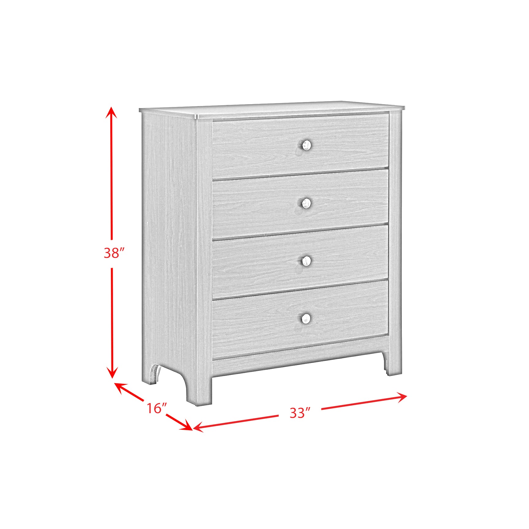 Sami Youth 4-Drawer Chest in White