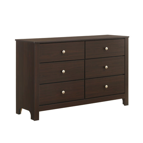 Sami Youth 6-Drawer Dresser in Espresso
