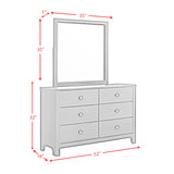 Sami Youth Dresser and Mirror Set in White