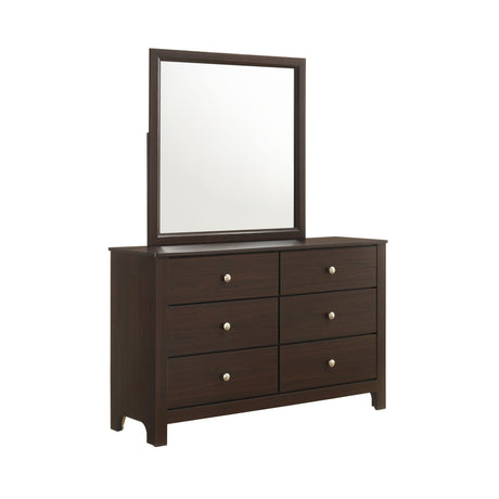 Sami Youth Dresser and Mirror Set in Espresso