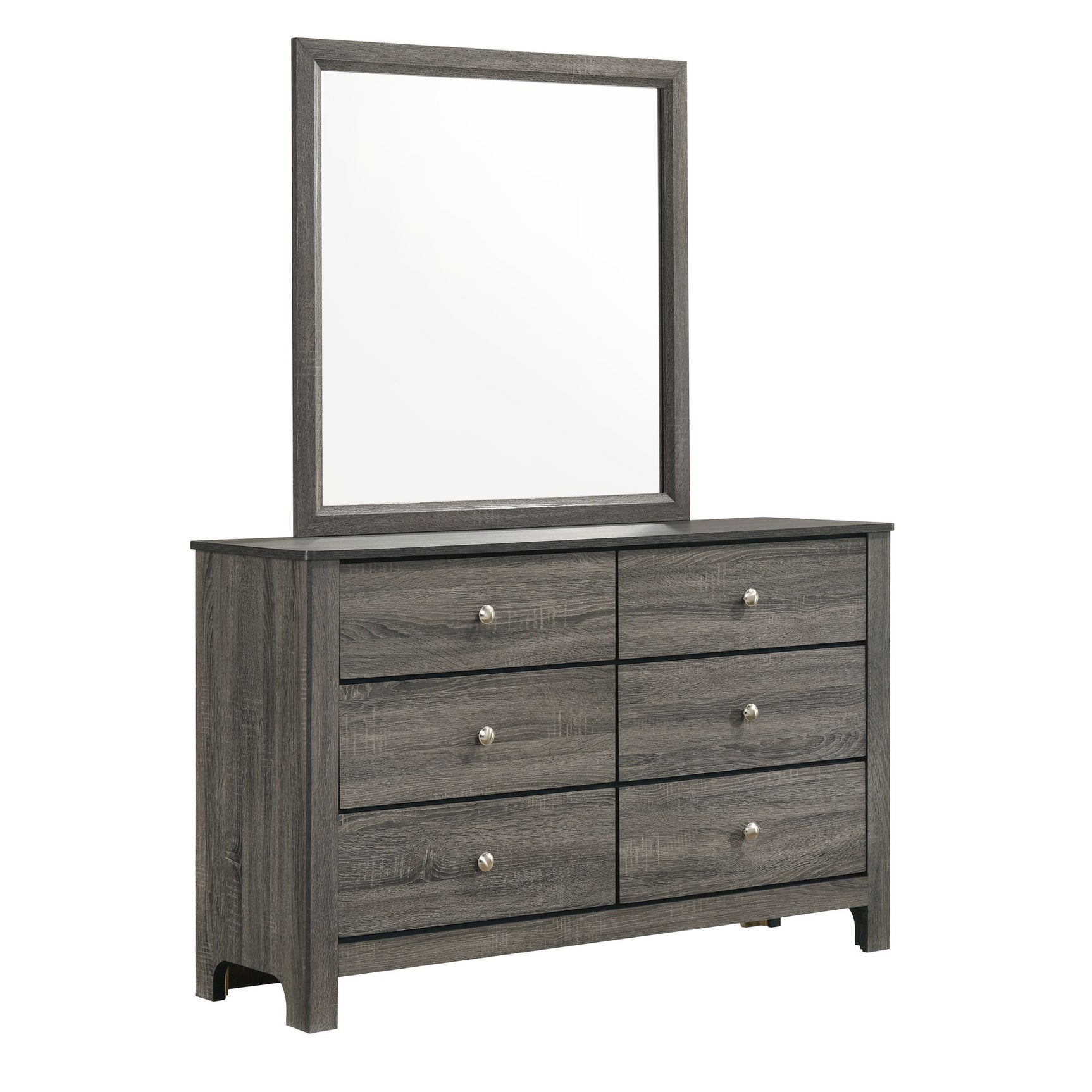 Sami Youth Dresser and Mirror Set in Grey - Tampa Furniture Outlet