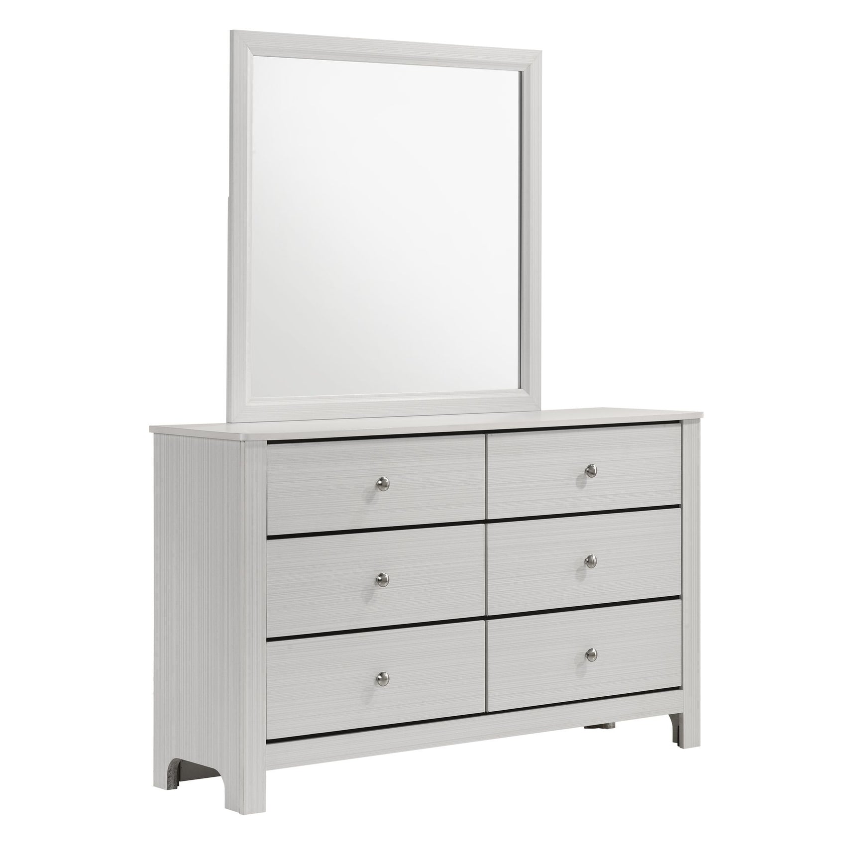 Sami Youth Dresser and Mirror Set in White - Tampa Furniture Outlet