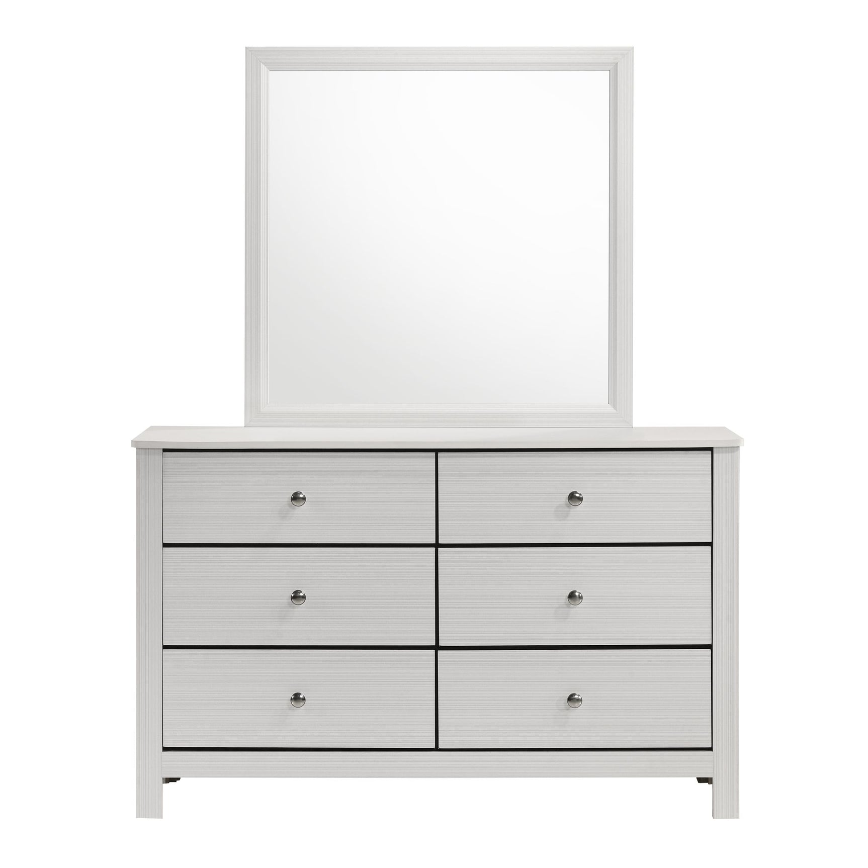 Sami Youth Dresser and Mirror Set in White - Tampa Furniture Outlet