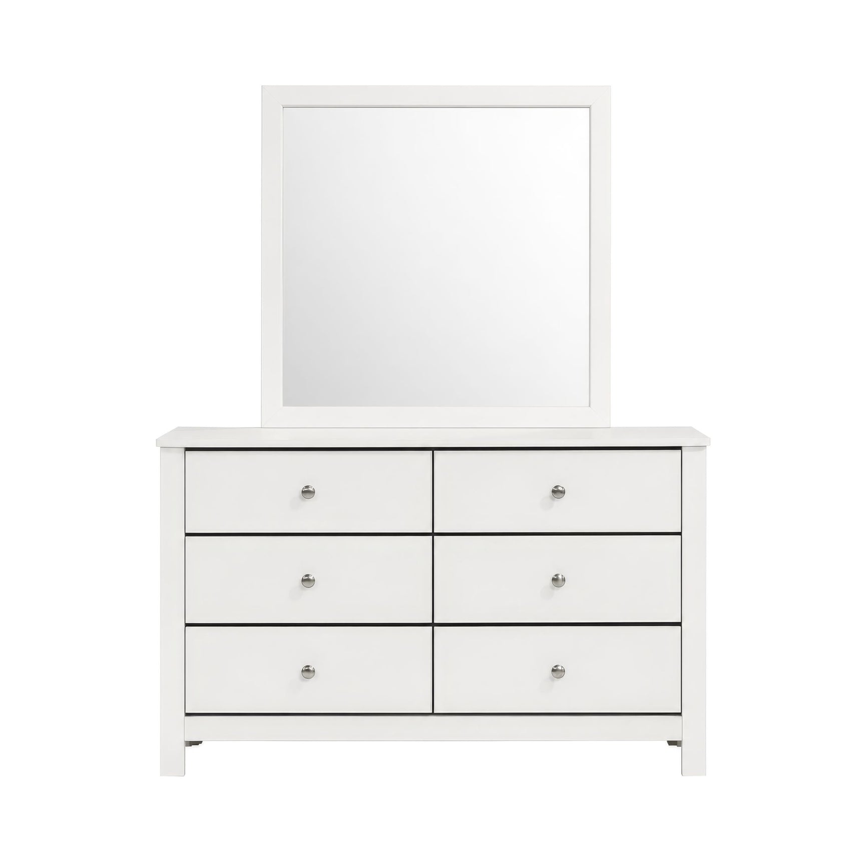 Sami Youth Dresser and Mirror Set in White