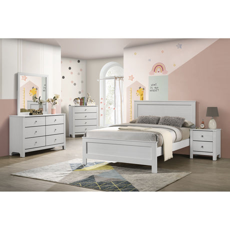 Sami Youth Full Panel Bed in White – SKU SM790FB | Elements